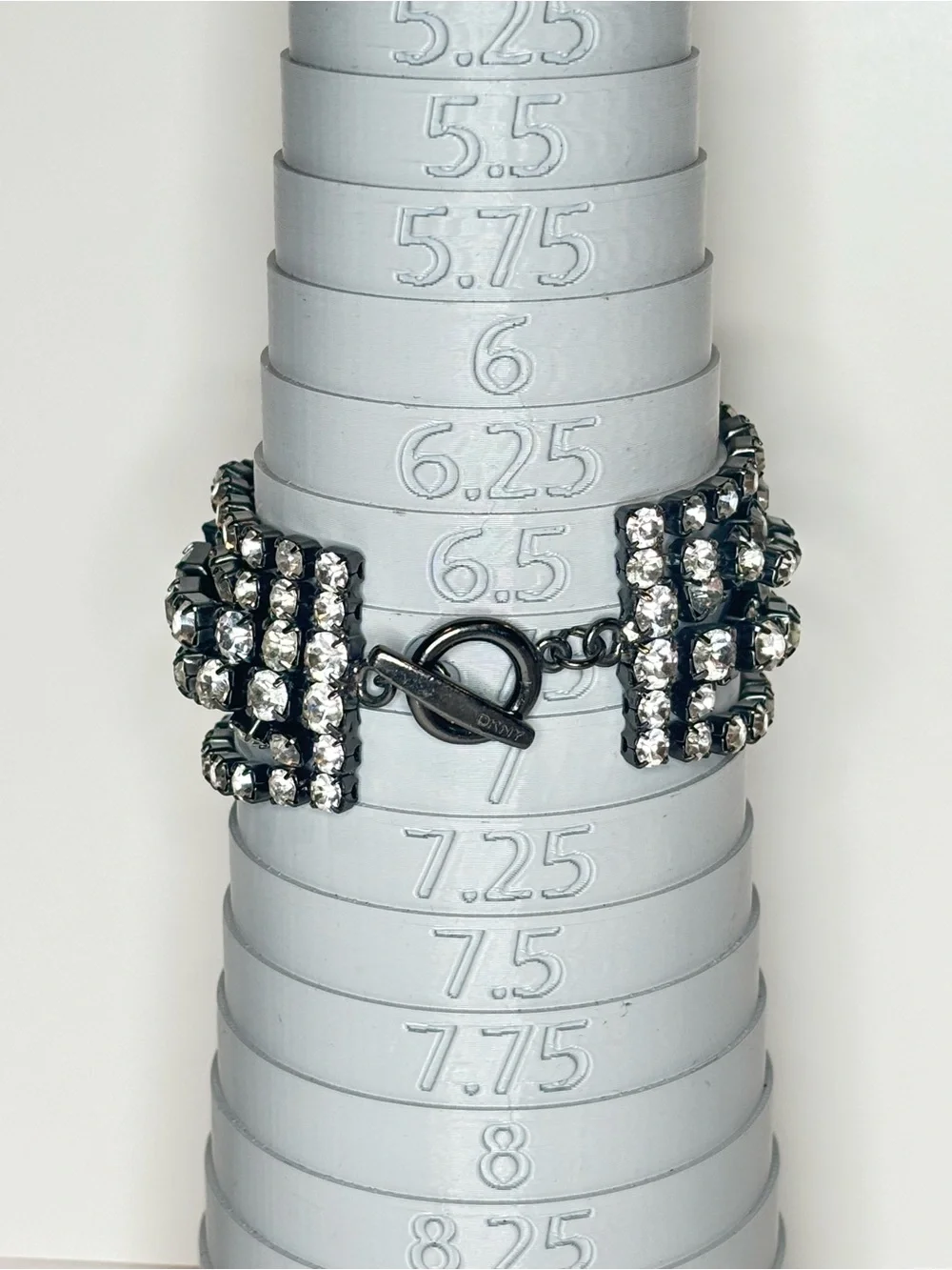 DKNY Black Multi-Row Crystal Cuff Bracelet